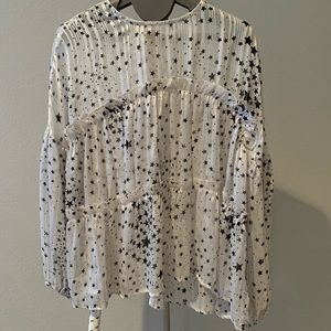 Vici balloon sleeve “Stars” blouse (semi-sheer)